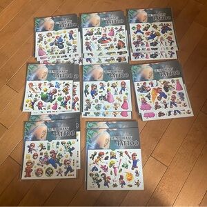 Fun 21 Sheets of Super Mario Bros Nintendo Temporary Tattoos Unopened Party Loot